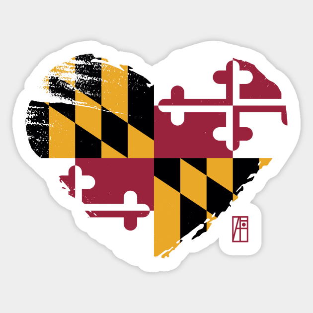 U.S. State - I Love Maryland - Maryland Flag Sticker by ArtProjectShop